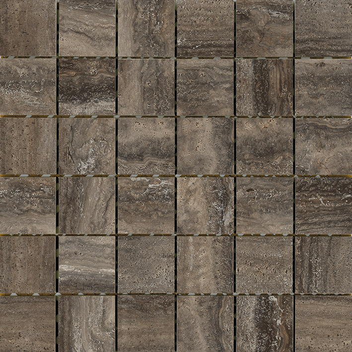 Coem Touch Stone Vein Mosaico Brown mozaik 5x5, matt polírozott, rektifikált