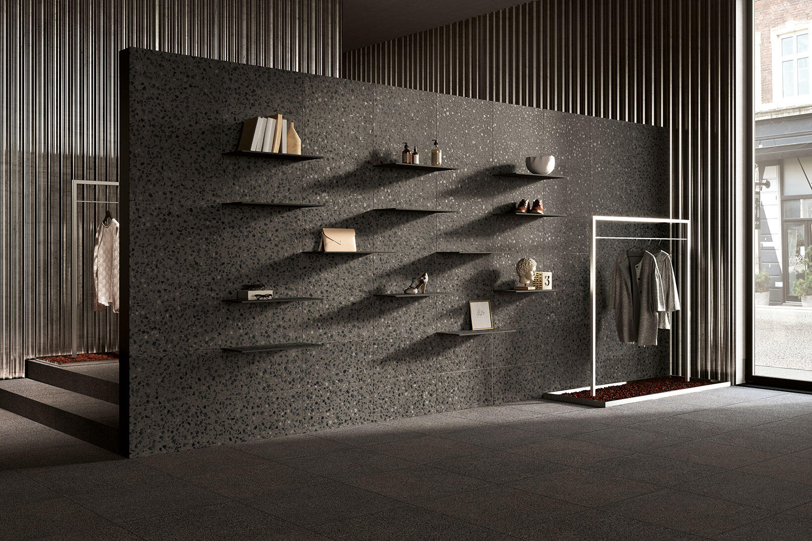 Coem Terrazzo Maxi Bucchero burkolólap 60x60, natúr, rektifikált