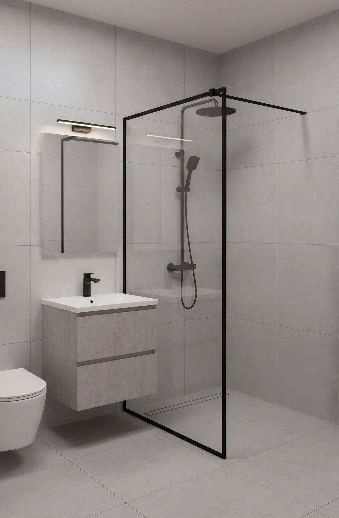 Inspiro LIBERTA walk-in BLACK zuhanyfal 80x200